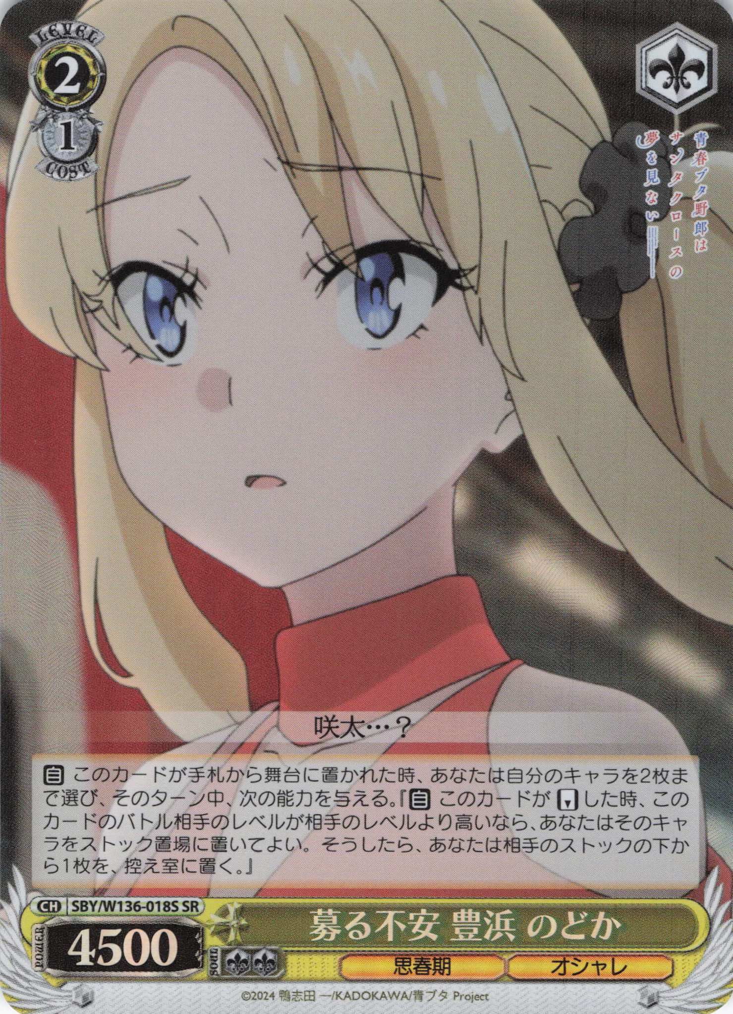 募る不安 豊浜 のどか(SR)(SBY/W136-018S)